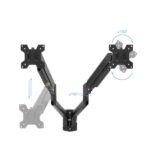 Tooq Supporto a parete con bracci articolati per monitor da 13"-34" - Pistone a gas - Girevole e inclinabile - Gestione dei cavi - Peso massimo 10 kg - VESA 100x100 - Colore nero - immagine 3