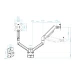 Tooq Supporto a parete con bracci articolati per monitor da 13"-34" - Pistone a gas - Girevole e inclinabile - Gestione dei cavi - Peso massimo 10 kg - VESA 100x100 - Colore nero - immagine 5