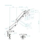 Tooq Supporto da tavolo con braccio articolato per monitor da 13"-32" - Girevole e inclinabile - Gestione dei cavi - Peso massimo 9 kg - VESA 100x100 mm - Colore nero - immagine 5