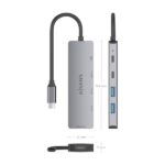 Aisens USB-C Dock 5 in 1 - USB-C a 1xHDMI - 2xUSB-A - 1xUSB-C - 1xUSB-C PD 100W - 15 cm - Colore grigio - immagine 4