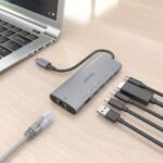 Aisens USB-C Dock 6 in 1 - USB-C a 1xHDMI - 1xRJ45 - 1xUSB-A 10G - 2xUSB-C 10G - 1xUSB-C PD 100W - 20 cm - Colore grigio - immagine 5