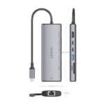 Aisens USB-C Dock 7 in 1 - USB-C a 1xHDMI - 1xRJ45 - 1xUSB-A 10G - 2xUSB-C 10G - 1xSD - 1xMicroSD - 20 cm - Colore grigio - immagine 4