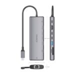 Aisens USB-C Dock 8 in 1 - USB-C a 1xHDMI - 1xRJ45 - 1xUSB-A 10G - 2xUSB-C 10G - 1xUSB-C PD 100W - 1xSD - 1xMicroSD - 20 cm - Colore grigio - immagine 4