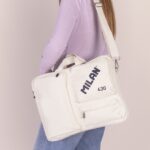 Milan 430 Since 1918 Borsa per laptop fino a 17" - Chiusura con cerniera - 3 scomparti - 42x34x9cm - Colore beige - immagine 2