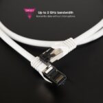 Nanocavo Cavo di rete Patch cord Cat.8.1 2Ghz LSZH SSTP AWG26 - Lunghezza 0,5 m - Colore bianco - immagine 4