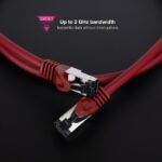 Nanocavo Cavo di rete Patch cord Cat.8.1 2Ghz LSZH SSTP AWG26 - Lunghezza 1 m - Colore rosso - immagine 4