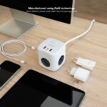 Nanocavo Base con 3 prese Schuko + 2x USB-A e 1x USB-C con interruttore - Tecnologia GaN, PPS e PD 20W - Cavo da 1,40 m - Colore bianco - immagine 5