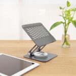 Tooq Supporto per laptop fino a 13" - Rotazione 360° - Pieghevole e portatile - Colore grigio - immagine 2