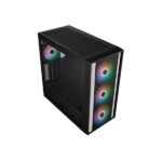 Cooler Master Masterbox 600 Case Mid Tower ATX/MicroATX/Mini-ITX - 3 ventole frontali RGB da 140 mm - 1 ventola posteriore RGB da 120 mm - Finestra laterale - Griglia in metallo - 230x481x474 mm - Colore nero - immagine 3