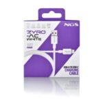 NGS ZYRO-AC Cavo da USB-C a USB-A - Ricarica rapida - 480 Mbps - 15 W - 1 metro - Colore bianco - immagine 5
