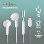 NGS CROSS GLIDE Auricolari intraurali con microfono - USB-C - Pulsante multifunzione - Colore bianco - immagine 2