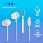 NGS CROSS STEP Auricolari intraurali con microfono - USB-C - Pulsante multifunzione - Colore bianco - immagine 2