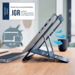 Leitz Supporto per laptop fino a 17" - Realizzato in alluminio - Ultrapiatto con design SlimLift - 5 regolazioni di altezza - Colore grigio scuro - immagine 3