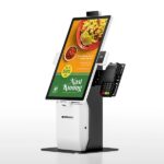 AVPos Chiosco self-service da tavolo DK22 - 22 pollici touchscreen - I3 10a generazione - 8 GB di memoria - SSD 256 GB - Scanner 2D - Stampante termica - WIFI - Colore bianco e nero - immagine 2