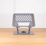Tooq PH-DAFNE-G Supporto da tavolo per laptop - Da 11" a 17" - Acciaio - Rotazione 360° - Pieghevole e portatile - Stabile e antiscivolo - Regolabile - Colore grigio scuro - immagine 2