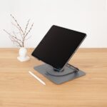 Tooq PH-DAFNE-G Supporto da tavolo per laptop - Da 11" a 17" - Acciaio - Rotazione 360° - Pieghevole e portatile - Stabile e antiscivolo - Regolabile - Colore grigio scuro - immagine 5