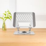 Tooq PH-DAFNE-S Supporto da tavolo per laptop - Da 11" a 17" - Acciaio - Rotazione 360° - Pieghevole e portatile - Stabile e antiscivolo - Regolabile - Colore argento - immagine 2