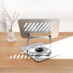 Tooq PH-DAFNE-S Supporto da tavolo per laptop - Da 11" a 17" - Acciaio - Rotazione 360° - Pieghevole e portatile - Stabile e antiscivolo - Regolabile - Colore argento - immagine 4