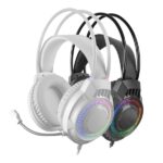 Mars Gaming MH124 Cuffie da gioco - Cavo da 180 cm - Controllo del volume - Microfono flessibile integrato - Illuminazione FRGB - Colore bianco - immagine 4