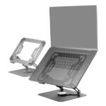 Mars Gaming MA-RSN Supporto da tavolo per laptop e tablet fino a 17" - Regolabile in altezza - Rotazione a 360º - Inclinazione fino a 180º - 260x225x38mm - Colore acciaio - immagine 4