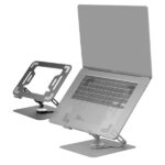 Mars Gaming MA-RSN Supporto da tavolo per laptop e tablet fino a 17" - Regolabile in altezza - Rotazione a 360º - Inclinazione fino a 180º - 260x225x38mm - Colore argento - immagine 4