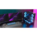 Mars Gaming MC-3GF Case Tower ATX - 2 ventole ARGB posteriori preinstallate - Triplo vetro temperato - Montaggio verticale per schede grafiche - Supporto per raffreddamento a liquido fino a 360 mm - 420 x 289 x 460 mm - Colore nero - immagine 2