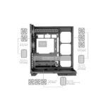 Mars Gaming MC-3GFW Case Tower ATX - 2 ventole ARGB posteriori preinstallate - Triplo vetro temperato - Montaggio verticale per schede grafiche - Supporto per raffreddamento a liquido fino a 360 mm - 420 x 289 x 460 mm - Colore bianco - immagine 3