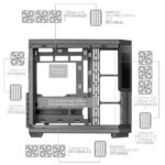 Mars Gaming MC-3TCORELCD Case Tower ATX - Schermo IPS da 7,2" personalizzabile - Triplo vetro temperato - Supporto per raffreddamento a liquido fino a 360 mm - 7 slot di espansione - 440 x 286 x 401 mm - Colore nero - immagine 5