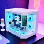 Mars Gaming MC‑3TCORELCDM Minitorre ultracompatta - Supporto MicroATX/Mini-ITX - Triplo vetro temperato - Schermo IPS da 7,2" personalizzabile - 5 slot di espansione - 435x287x370 mm - Colore bianco - immagine 5