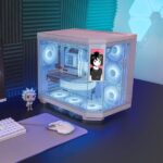 Mars Gaming MC-3TCORELCD Case torre ATX - Schermo IPS da 7,2" personalizzabile - Triplo vetro temperato - Supporto per raffreddamento a liquido fino a 360 mm - 7 slot di espansione - 440x286x401 mm - Colore bianco - immagine 5