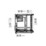 Mars Gaming MC-3TLITE Minitorre ultracompatta - Ventola da 120 mm FRGB integrata - Triplo vetro temperato - Supporto MicroATX/Mini-ITX - 4 slot di espansione - 337 x 276 x 342 mm - Colore bianco - immagine 3
