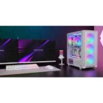 Mars Gaming MC-AIR Case Tower ATX - 4 ventole da 120 mm FRGB - Griglia frontale in metallo - Doppia camera - 7 slot di espansione - Colore bianco - immagine 2