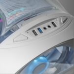 Mars Gaming MC-CYLON Minitorre ultracompatta - Ventola frontale RGB Chroma da 200 mm - Ventola posteriore da 120 mm - Supporto MicroATX/Mini-ITX - 3 slot di espansione - 460x330x325 mm - Colore bianco - immagine 4