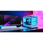 Mars Gaming MC-FUSIONM Minitorre ultracompatta - Supporto MicroATX/Mini-ITX - Vetro temperato curvo continuo - Supporto per raffreddamento a liquido - 5 slot di espansione - Colore bianco - immagine 2