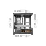 Mars Gaming MC-LCDX Case Tower ATX - Schermo IPS da 9,6" personalizzabile - Vetro temperato curvo continuo - Pannello inferiore completamente in rete - 7 slot di espansione - 443x475x246mm - Colore nero - immagine 4