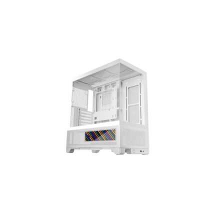 6" personalizzabile - Vetro temperato curvo continuo - Pannello inferiore completamente in rete - 7 slot di espansione - 443x475x246 mm - Colore bianco