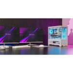 Mars Gaming MC-LCDX Case Tower ATX - Schermo IPS da 9,6" personalizzabile - Vetro temperato curvo continuo - Pannello inferiore completamente in rete - 7 slot di espansione - 443x475x246 mm - Colore bianco - immagine 4