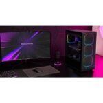 Mars Gaming MC-NEBULA Case Tower ATX - Lato in vetro temperato - 4 ventole ARGB da 120 mm - Griglia frontale in metallo - 443x350x196 mm - Colore nero - immagine 5