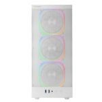 Mars Gaming MC-NEBULA Case Tower ATX - Lato in vetro temperato - 4 ventole ARGB da 120 mm - Griglia metallica frontale - 443 x 350 x 196 mm - Colore bianco - immagine 4