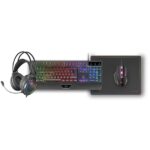 Mars Gaming MCP124PRO Combo Pack Gaming 4in1 - Tastiera ibrida H-Mech - Disposizione QWERTY ES - Mouse 3200dpi - Tappetino in nanotessuto - Colore nero - immagine 2