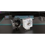 Mars Gaming MCPU-X5 Dissipatore CPU con potenza 280 W - Ventola PWM da 120 mm - 5 heatpipe HCT - Prestazioni ultrasilenziose - Colore bianco - immagine 2