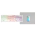 Mars Gaming MCPWX Combo Pack Gaming 3in1 - Tastiera ibrida H-Mech - Disposizione italiana QWERTY IT - Mouse 3200dpi - Interruttori HUANO - Colore bianco - immagine 2
