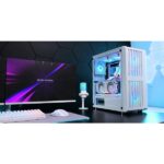 Mars Gaming MC-VAULT Case Tower ATX - 4 ventole da 120 mm ARGB - Finestra laterale in vetro temperato - Griglia frontale e superiore - 7 slot di espansione - Colore bianco - immagine 2