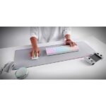 Mars Gaming MMP224 Tappetino extra large - Base antiscivolo - Superficie nanotessile flessibile - 880x330x3 mm - Colore grigio - immagine 3