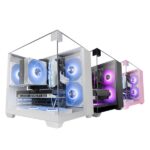 Mars Gaming MC-VISIONM Minitorre ultracompatta - Supporto per raffreddamento a liquido fino a 240 mm - Triplo vetro temperato - Supporto MicroATX/Mini-ITX - 5 slot di espansione - 350x277x329 mm - Colore bianco - immagine 3