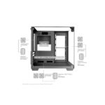 Mars Gaming MC-VISIONM Minitorre ultracompatta - Supporto per raffreddamento a liquido fino a 240 mm - Triplo vetro temperato - Supporto MicroATX/Mini-ITX - 5 slot di espansione - 350x277x329 mm - Colore bianco - immagine 5