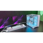 Mars Gaming MC-VISION Case Tower ATX - Supporto per raffreddamento a liquido - Triplo vetro temperato - Doppia camera - 7 slot di espansione - 442x421x280 mm - Colore bianco - immagine 2