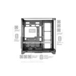 Mars Gaming MC-VISION Case Tower ATX - Supporto per raffreddamento a liquido - Triplo vetro temperato - Doppia camera - 7 slot di espansione - 442x421x280 mm - Colore bianco - immagine 4