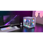 Mars Gaming MCV-ONE Case Tower ATX - Ventola da 120 mm FRGB integrata - Vetro temperato curvo continuo - Doppia camera - 7 slot di espansione - 342 x 286 x 352 mm - Colore bianco - immagine 2