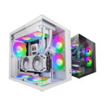 Mars Gaming MCV-ONE Case Tower ATX - Ventola da 120 mm FRGB integrata - Vetro temperato curvo continuo - Doppia camera - 7 slot di espansione - 342 x 286 x 352 mm - Colore bianco - immagine 3